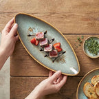 Serving Platter Olives Plate Large Serving Tray, Set of 4, for Entertaining, Porcelain Trays and Platters Sushi, alternate