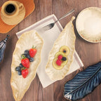Serving Platter Olives Plate Set of 2, Large Serving Tray for Entertaining, Porcelain Trays and Platters, Salad, alternate