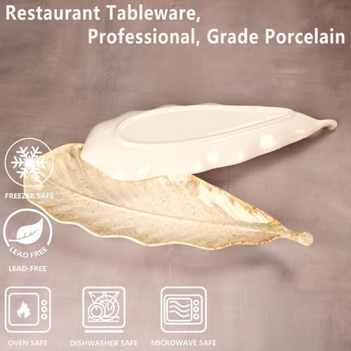 Serving Platter Olives Plate Set of 2, Large Serving Tray for Entertaining, Porcelain Trays and Platters, Salad, alternate