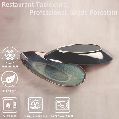 Serving Platter Olives Plate Set of 4, Large Serving Tray for Entertaining, Porcelain Trays and Platters, Salad, alternate