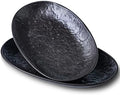 Serving Platter Oval Plates Premium Ceramic 12-Inch Set Serving Dishes for Entertaining - Textured Matte Finish