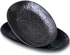 Serving Platter Oval Plates Premium Ceramic 12-Inch Set Serving Dishes for Entertaining - Textured Matte Finish