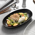 Serving Platter Oval Plates Premium Ceramic 12-Inch Set Serving Dishes for Entertaining - Textured Matte Finish, alternate