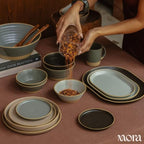 Serving Platter Set of 3, Jumbo, Giant & Mega Ceramic Oval Platters for Serving, Microwave, Oven and Dishwasher, alternate