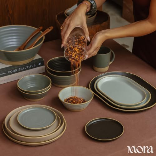 Serving Platter Set of 3, Jumbo, Giant & Mega Ceramic Oval Platters for Serving, Microwave, Oven and Dishwasher, alternate