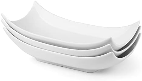 Serving Platters, 12-Inch Porcelain Decorative Bowl Serving Dishes in 12 inch in White
