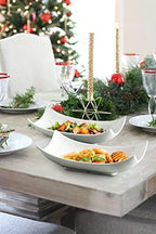 Serving Platters, 12-Inch Porcelain Decorative Bowl Serving Dishes in 12 inch in White, alternate view 2