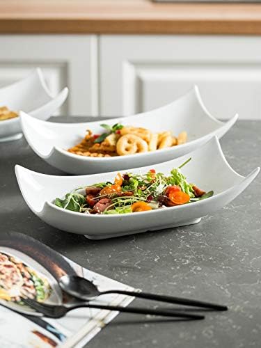 Serving Platters, 12-Inch Porcelain Decorative Bowl Serving Dishes in 12 inch in White, alternate view 6