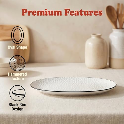 Serving Platters, 16/14.3/13.1Inches Large Serving Dishes for Entertaining, Oval Serving Tray, Ceramic Serving, alternate