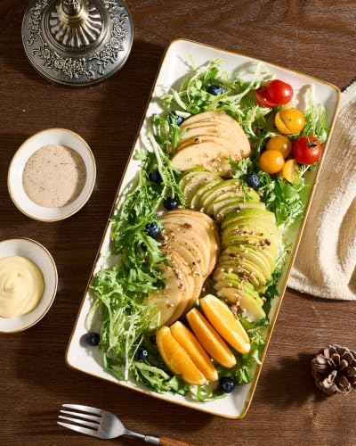 Serving Platters for Food, 14.09" x 7.48",2-Pack, Vanilla White in Vanilla White, alternate view 2