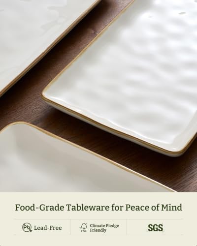 Serving Platters for Food, 14.09" x 7.48",2-Pack, Vanilla White in Vanilla White, alternate view 6