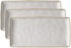 Serving Platters for Food, 14.09"x7.48", 3-Pack, Cappuccino White in 14.09"x7.48"(3 Pack) in Cappuccino White