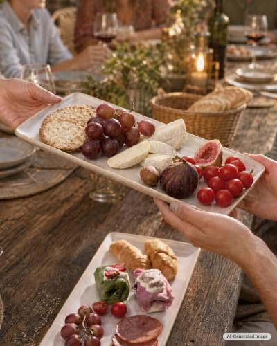 Serving Platters for Food, 14.09"x7.48", 3-Pack, Cappuccino White in 14.09"x7.48"(3 Pack) in Cappuccino White, alternate view