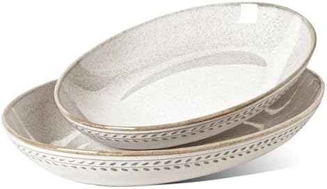 Serving Platters Set of 2, Ceramic Serving Bowls, Large Oval Serving Dishes for Entertaining, Turkey Plates