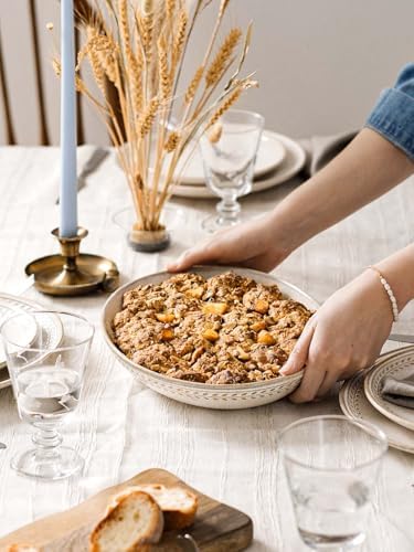 Serving Platters Set of 2, Ceramic Serving Bowls, Large Oval Serving Dishes for Entertaining, Turkey Plates, alternate view 4