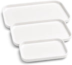 Serving Platters Set of 3, 12/14/16 Inch Large White Ceramic Serving Platters with Modern Upright Rims