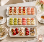 Serving Platters Set of 3, 12/14/16 Inch Large White Ceramic Serving Platters with Modern Upright Rims, alternate view 4