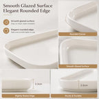 Serving Platters Set of 3, 12/14/16 Inch Large White Ceramic Serving Platters with Modern Upright Rims, alternate view 6