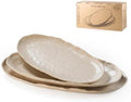 Serving Platters Set of 3, Serving Trays for Party, Cheese Platter in Small Medium Large in Taupe
