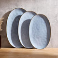Serving Platters Set of 3 Sizes - Oval, Blue in Oval in Blue