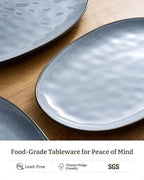 Serving Platters Set of 3 Sizes - Oval, Blue in Oval in Blue, alternate view 5