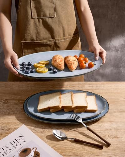 Serving Platters Set of 3 Sizes - Oval, Blue in Oval in Blue, alternate view 6