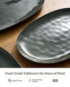 Serving Platters Set of 3 Sizes - Oval, Deep Forest in Oval in Deep Forest, alternate view 5