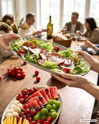 Serving Platters Set of 3 Sizes - Oval, Grey in Oval in Gray, alternate view 2