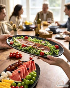 Serving Platters Set of 3 Sizes - Oval, Matte Dark Charcoal in Extra-Large in Matte Dark Charcoal, alternate view 3