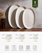 Serving Platters Set of 3 Sizes - Oval, Matte White in Oval in Matte White, alternate view 3