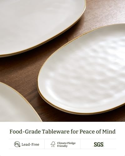 Serving Platters Set of 3 Sizes - Oval, Matte White in Oval in Matte White, alternate view 5