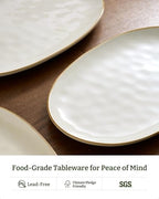 Serving Platters Set of 3 Sizes - Oval, Vanilla White in Oval in Vanilla White, alternate view 5