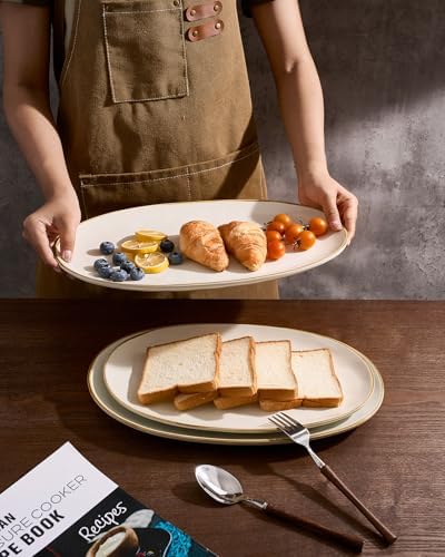 Serving Platters Set of 3 Sizes - Oval, Vanilla White in Oval in Vanilla White, alternate view 6