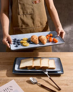 Serving Platters Set of 3 Sizes - Rectangular, Blue in Blue, alternate view 6