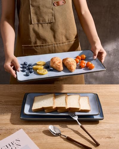 Serving Platters Set of 3 Sizes - Rectangular, Blue in Blue, alternate view 6