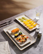 Serving Platters Set of 3 Sizes - Rectangular, Cappuccino White in Cappuccino White, alternate view 4