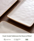 Serving Platters Set of 3 Sizes - Rectangular, Cappuccino White in Cappuccino White, alternate view 5