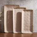 Serving Platters Set of 3 Sizes - Rectangular, Cinnamon Brown in Cinnamon Brown