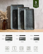 Serving Platters Set of 3 Sizes - Rectangular, Deep Forest in Deep Forest, alternate view 3