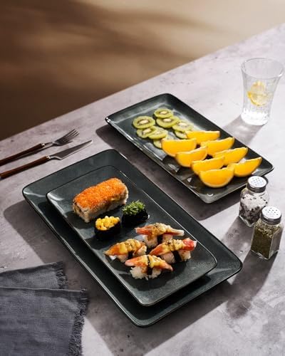 Serving Platters Set of 3 Sizes - Rectangular, Deep Forest in Deep Forest, alternate view 4
