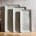 Serving Platters Set of 3 Sizes - Rectangular, Grey in Gray