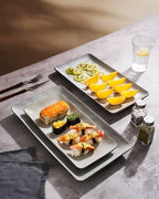 Serving Platters Set of 3 Sizes - Rectangular, Grey in Gray, alternate view 4
