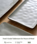 Serving Platters Set of 3 Sizes - Rectangular, Grey in Gray, alternate view 5
