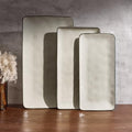 Serving Platters Set of 3 Sizes - Rectangular, Light Khaki in Light Khaki