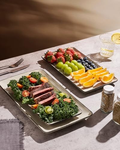 Serving Platters Set of 3 Sizes - Rectangular, Light Khaki in Light Khaki, alternate view 4