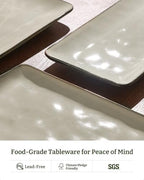 Serving Platters Set of 3 Sizes - Rectangular, Light Khaki in Light Khaki, alternate view 5