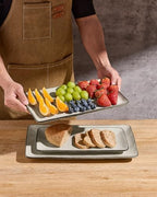 Serving Platters Set of 3 Sizes - Rectangular, Light Khaki in Light Khaki, alternate view 6