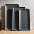 Serving Platters Set of 3 Sizes - Rectangular, Matte Dark Charcoal in Matte Dark Charcoal