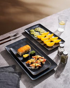 Serving Platters Set of 3 Sizes - Rectangular, Matte Dark Charcoal in Matte Dark Charcoal, alternate view 4