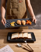 Serving Platters Set of 3 Sizes - Rectangular, Matte Dark Charcoal in Matte Dark Charcoal, alternate view 6